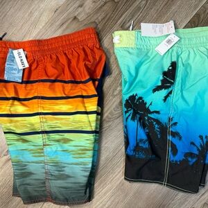 Old Navy Orange and Blue Swim Trunks